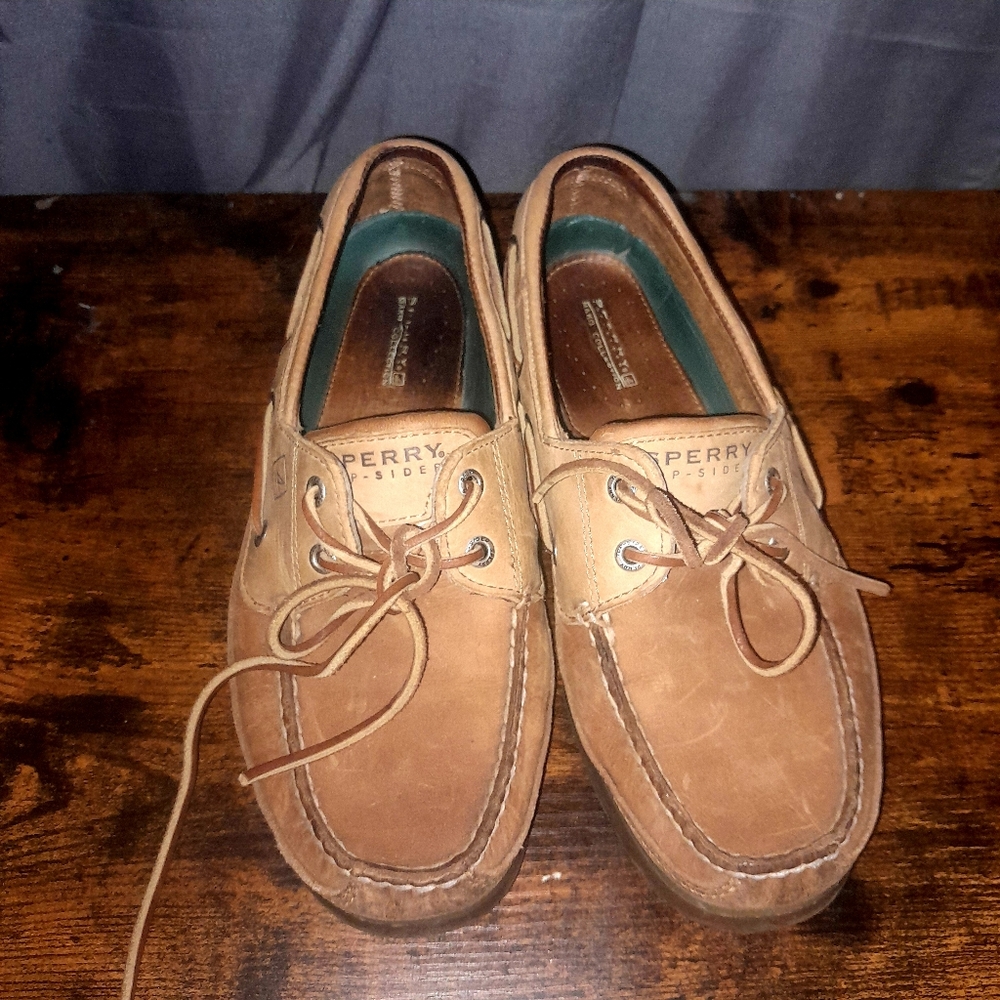 SPERRY Top-Sider Men's Mako 2-Eye Canoe Moc Lace Up, Oak, Size 8.5 M